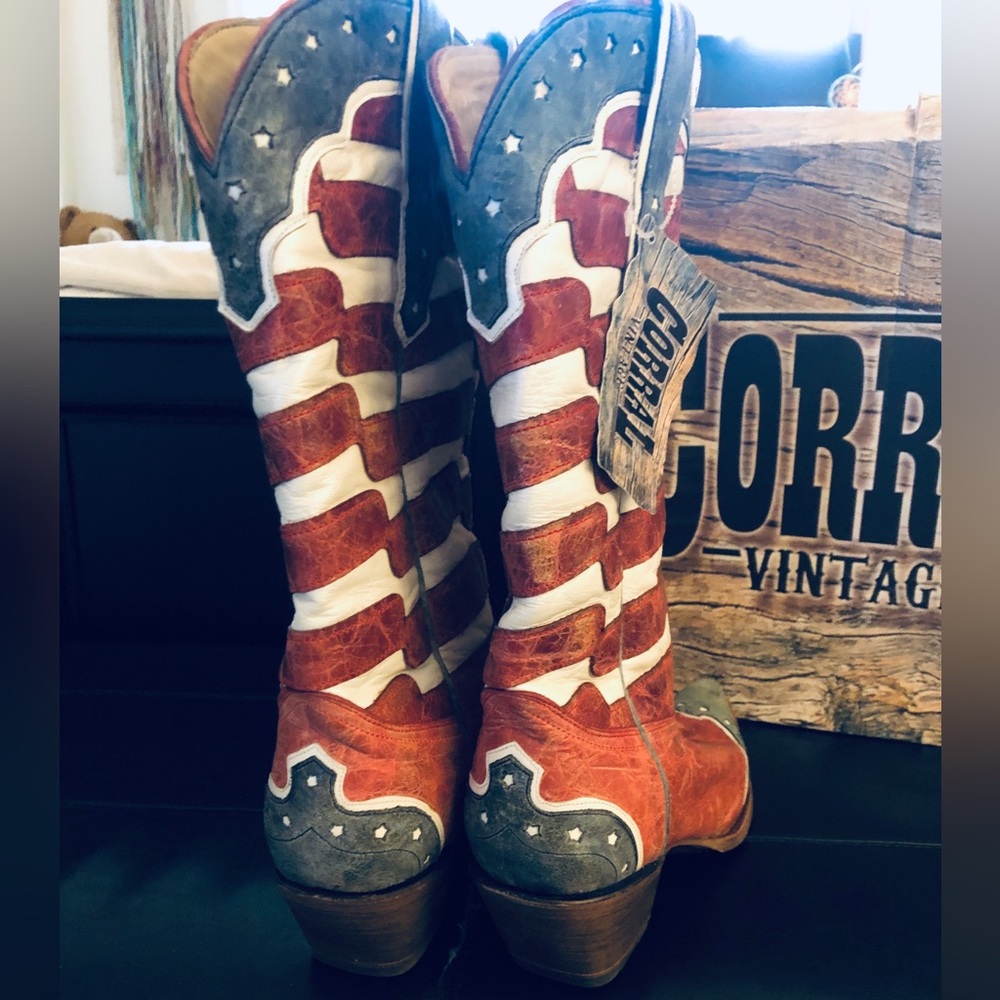 Corral Vintage American Flag Cowboy Boots - Picture 4 of 11